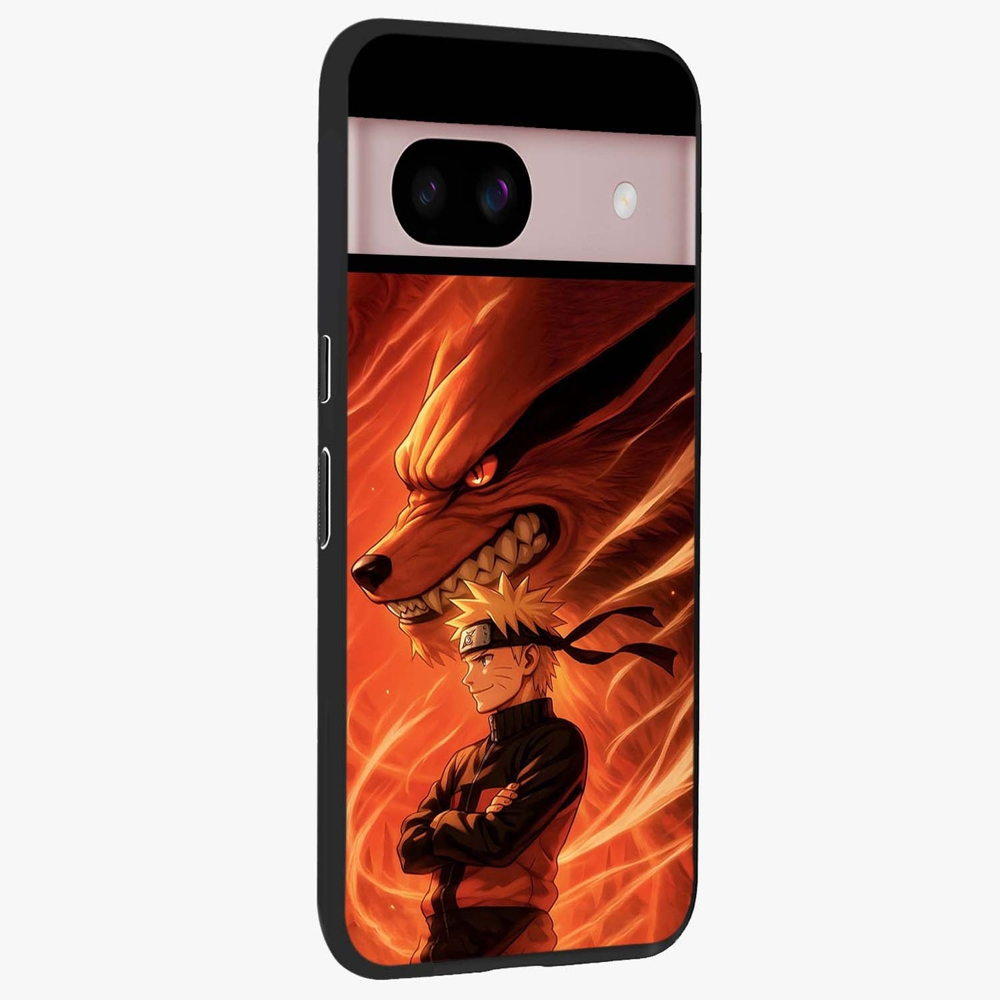 Nine Tails Legacy Glass Case upright view showcasing dramatic nine-tails artwork with intense anime themed design.
