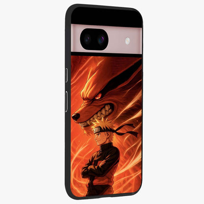 Nine Tails Legacy Glass Case upright view showcasing dramatic nine-tails artwork with intense anime themed design.