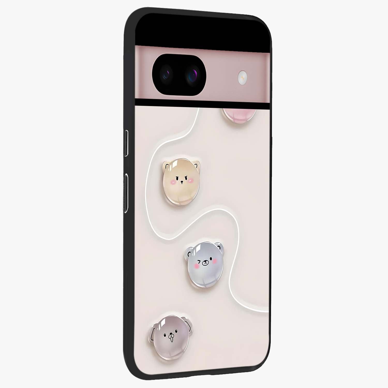 Puffy Face Parade Glass Case upright view showcasing adorable character artwork with cheerful animated theme.