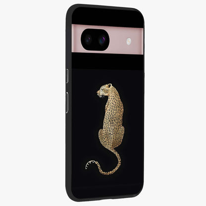 Regal Leopard Glass Case upright view showcasing striking leopard artwork with fierce wildlife theme.