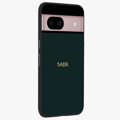 Sabr Minimal Patience Glass Case upright view showcasing calm minimalist artwork with motivational patience theme.