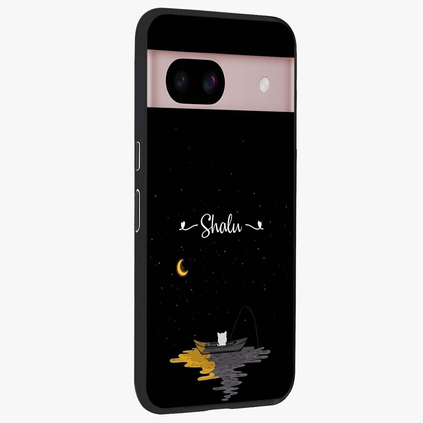 Silent Night Row Glass Case upright view showcasing tranquil night artwork with serene landscape theme.