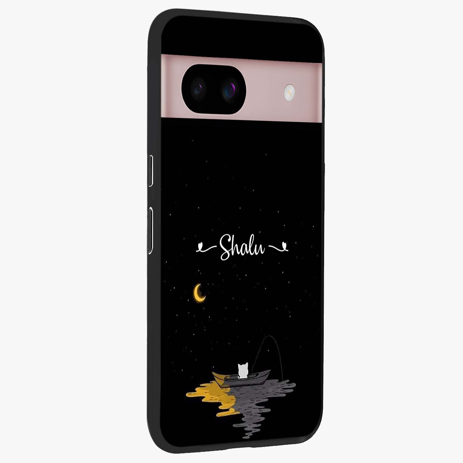 Silent Night Row Glass Case upright view showcasing tranquil night artwork with serene landscape theme.