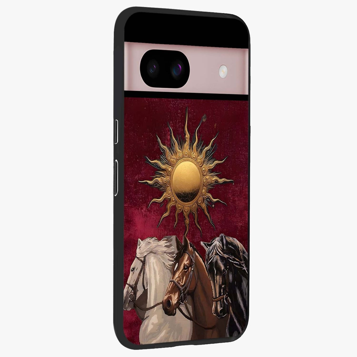 Solar Riders Glass Case upright view showcasing energetic rider artwork with bold adventure theme.