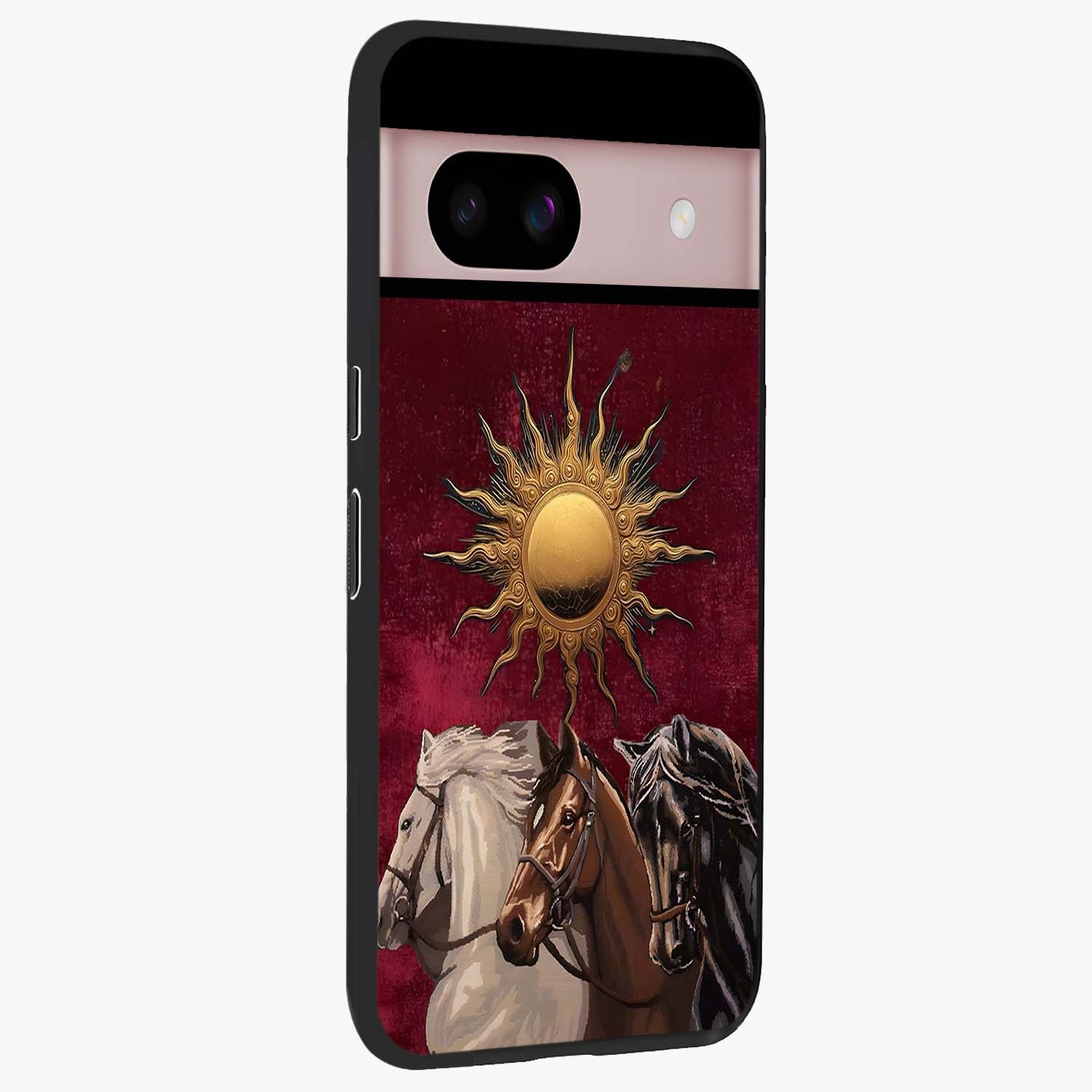 Solar Riders Glass Case upright view showcasing energetic rider artwork with bold adventure theme.
