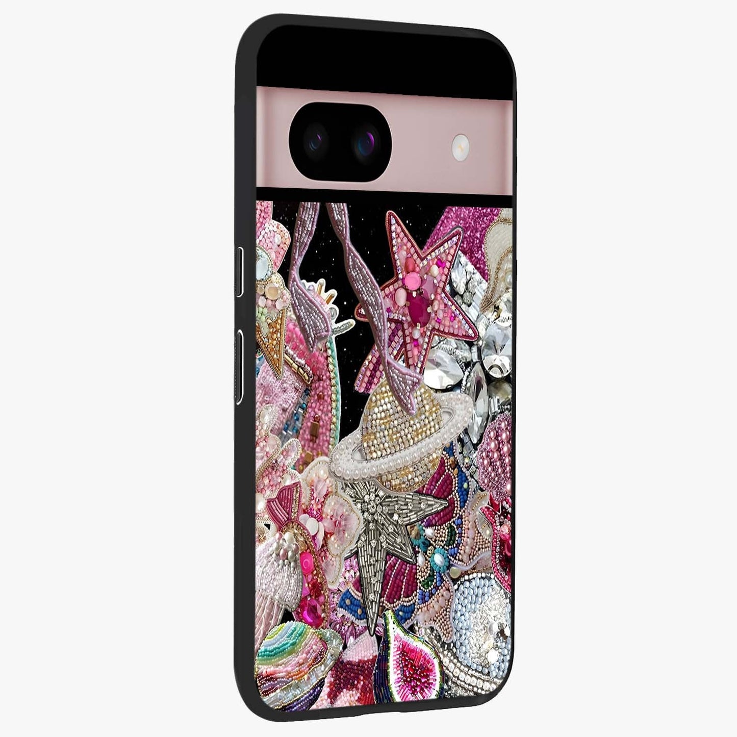 Starlit Jewel Dream Glass Case upright view showcasing radiant star inspired artwork with magical night theme.