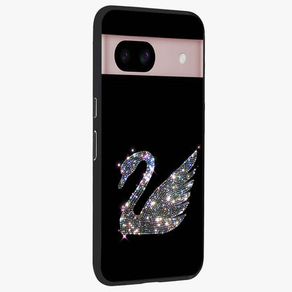 Starlit Swan Grace Glass Case upright view showcasing beautiful swan artwork with peaceful night themed design.