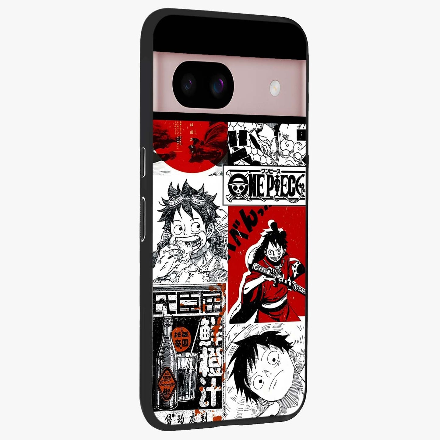 Strawhat Chaos Panels Glass Case upright view showcasing energetic anime artwork with bold adventure theme.