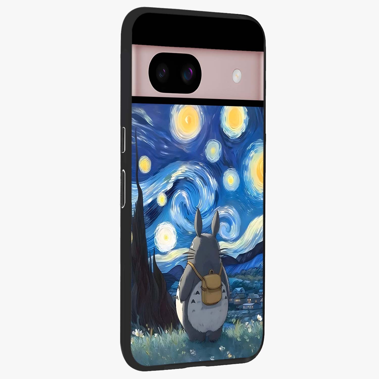 Totoro In Van Gogh Art Glass Case upright view showcasing creative character artwork with painterly artistic theme.