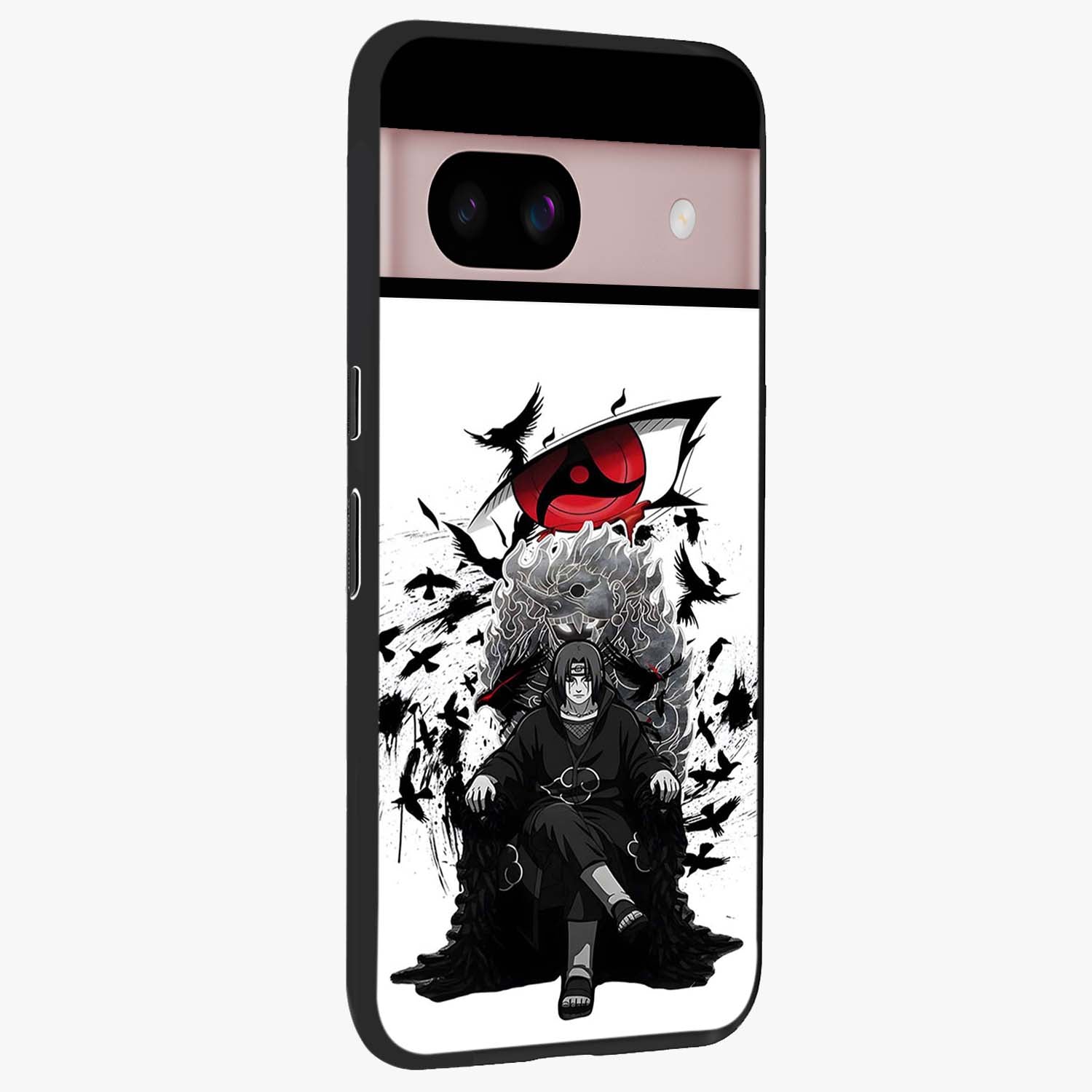 Uchiha Shadow Throne Glass Case upright view showcasing magical underwater galaxy artwork with vibrant cosmic theme.