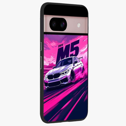 Velocity Drift Pulse Glass Case upright view showcasing powerful racing artwork with energetic motorsport theme.