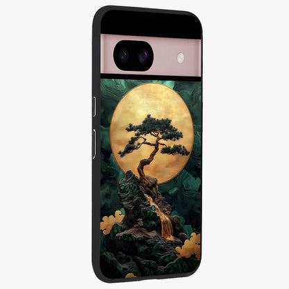 Zen Moon Rise Glass Case upright view showcasing serene moon artwork with tranquil night theme.
