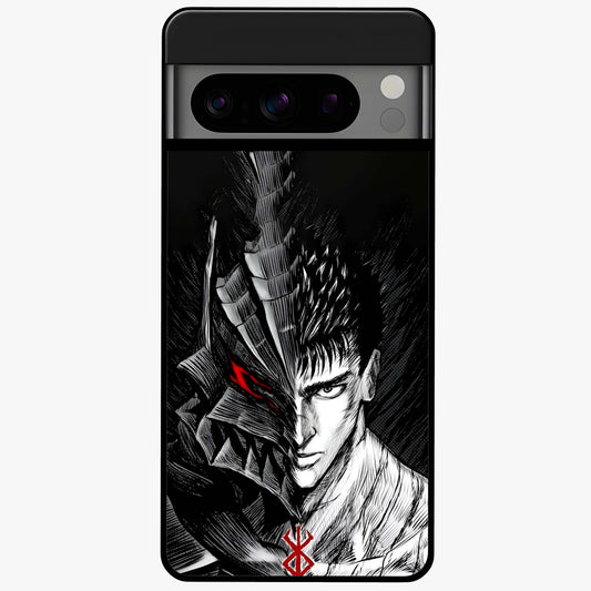 Berserker Blood Oath Glass Case showing flat back view with fierce warrior inspired artwork and glossy glass finish.