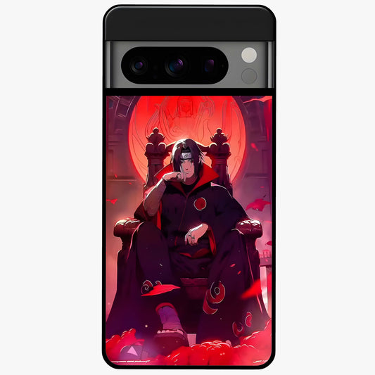 Blood Moon Sovereign Glass Case showing flat back view with mystical blood moon artwork and glossy glass finish.