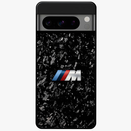 Carbon Speed Mark Glass Case showing flat back view with sporty carbon pattern artwork and glossy glass finish.
