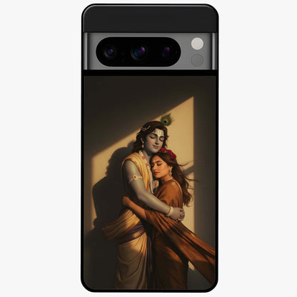 Divine Eternal Love Glass Case showing flat back view with spiritual love themed artwork and glossy glass finish.