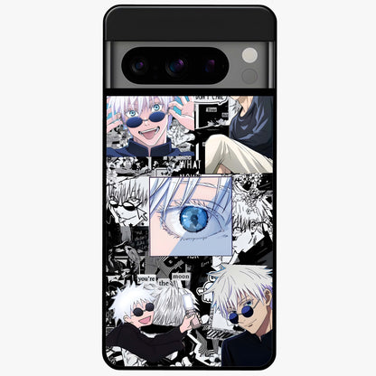 Infinity Sorcerer Chaos Glass Case showing flat back view with mystical sorcerer themed artwork and glossy glass finish.