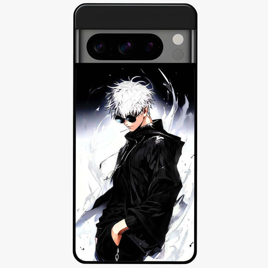 Limitless Shadow King Glass Case showing flat back view with powerful shadow warrior artwork and glossy glass finish.