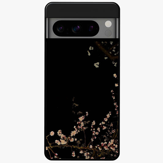 Petal Moon Light With Custom Name Glass Case showing flat back view with floral moonlight artwork and personalized name design.