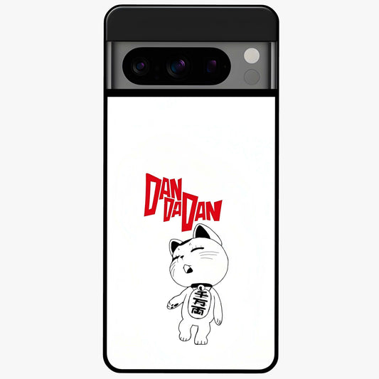 Playful Spirit Charm Glass Case showing flat back view with cheerful charm themed artwork and glossy glass finish.