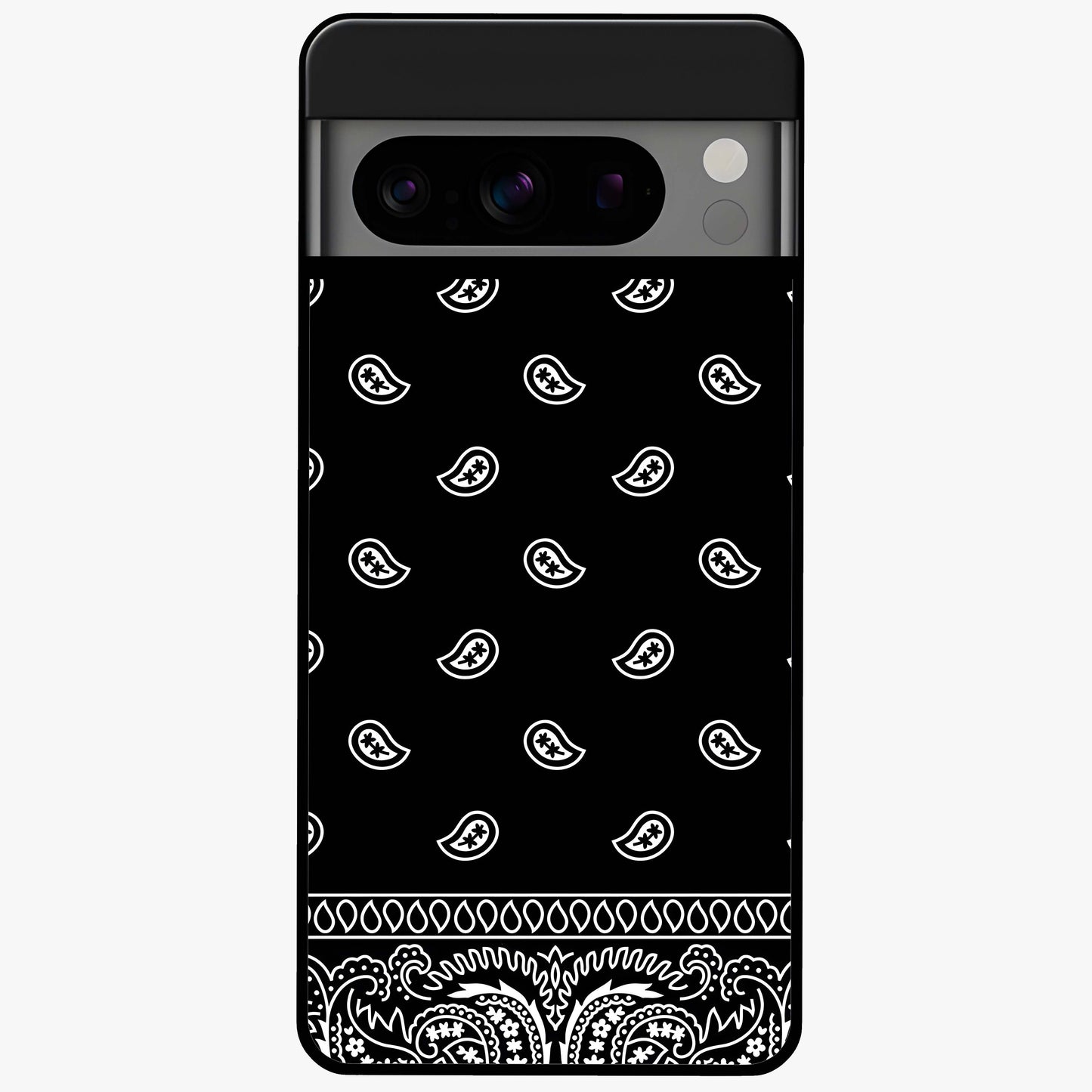 Retro Rebel Threads Glass Case showing flat back view with vintage street style artwork and glossy glass finish.