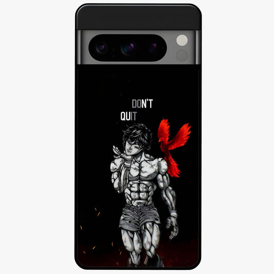 Rise Beyond Limits Glass Case showing flat back view with motivational typography artwork and glossy glass finish.