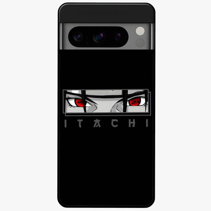 Scarlet Gaze Dominance Glass Case showing flat back view with striking red themed artwork and glossy glass finish.