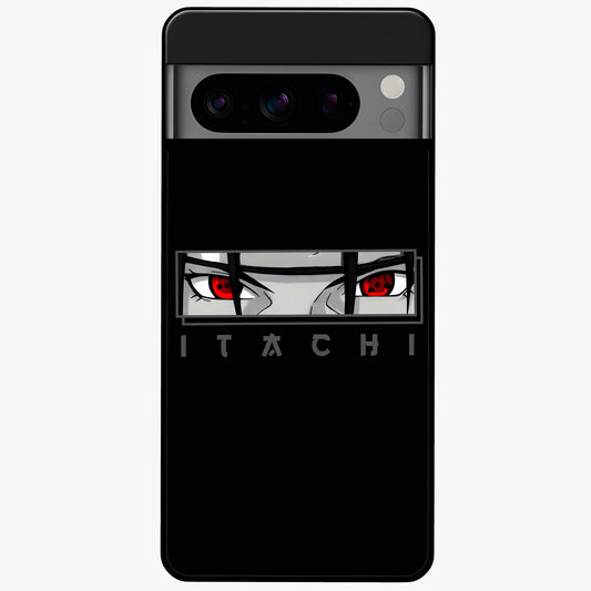 Scarlet Gaze Dominance Glass Case showing flat back view with striking red themed artwork and glossy glass finish.