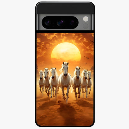 Wild Sunset Majesty Glass Case showing flat back view with majestic sunset landscape artwork and glossy glass finish.