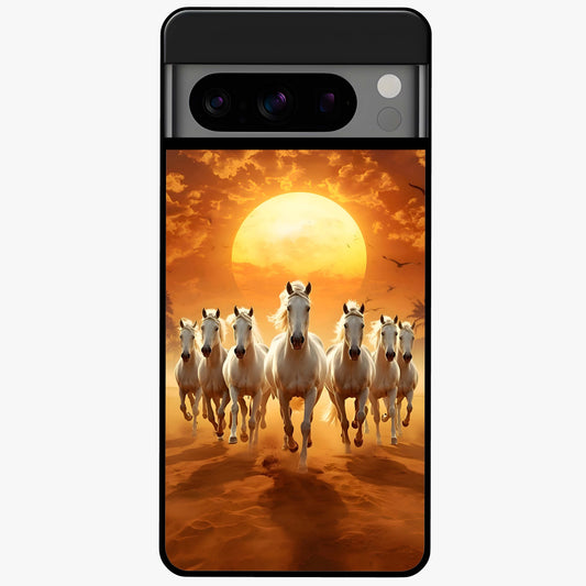Wild Sunset Majesty Glass Case showing flat back view with majestic sunset landscape artwork and glossy glass finish.