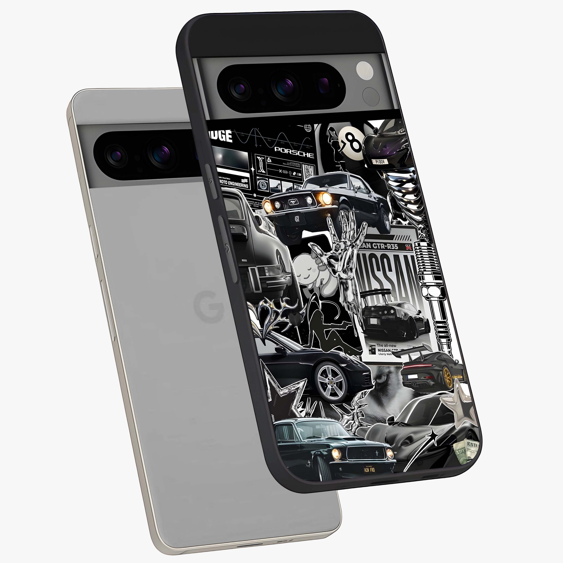 Aesthetic Dark Love Glass Case displayed in angled mockup highlighting moody aesthetic design and bold love theme.