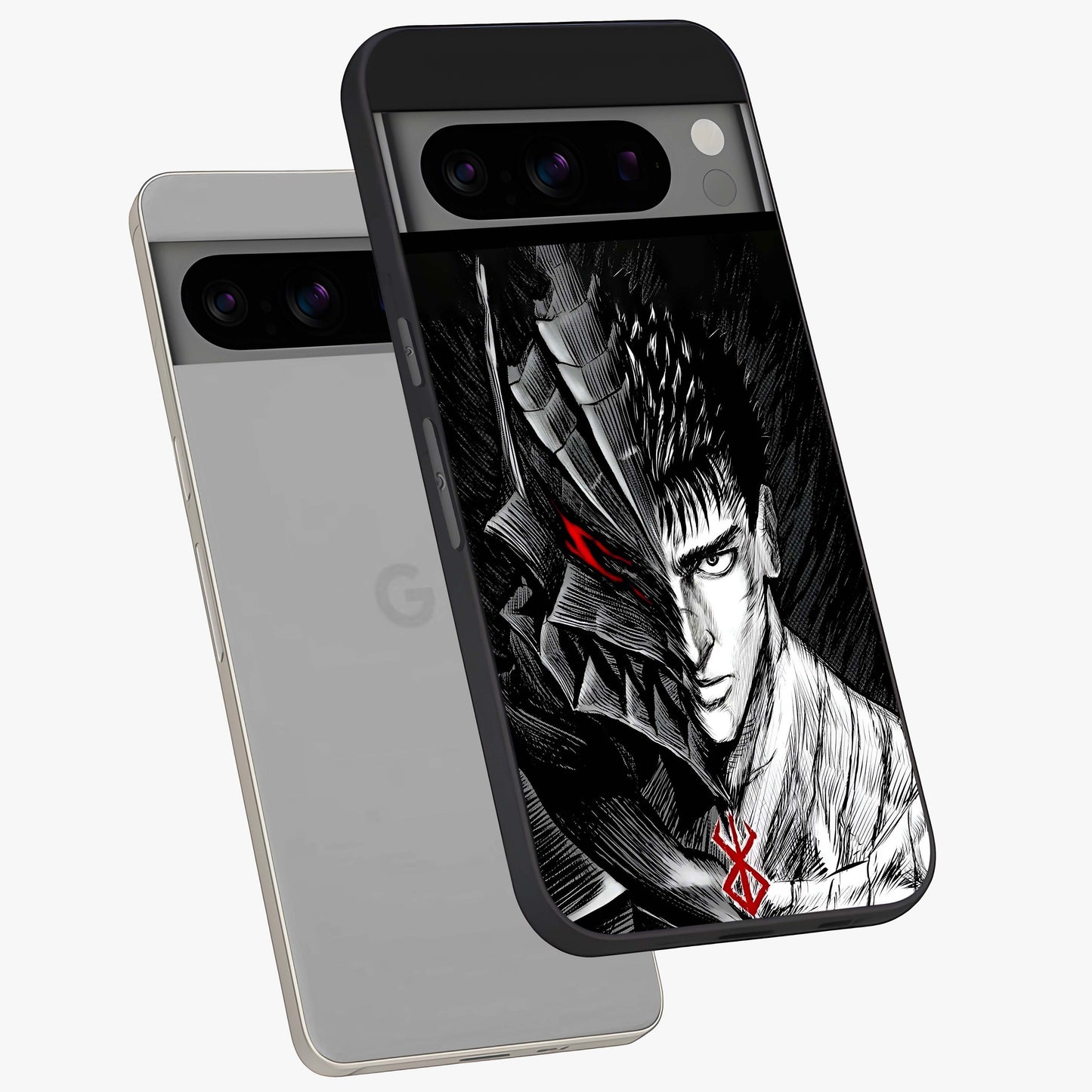 Berserker Blood Oath Glass Case displayed in angled mockup highlighting dark fantasy graphic design and powerful theme.