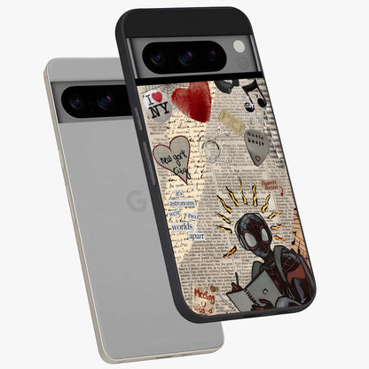 City Dream Sketch Glass Case displayed in angled mockup highlighting minimal city illustration with aesthetic sketch style.