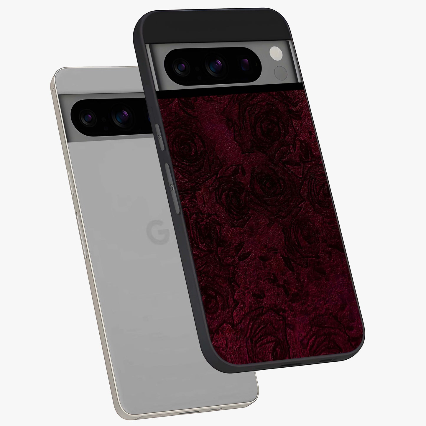 Crimson Fade Flow Glass Case displayed in angled mockup highlighting smooth gradient design with modern aesthetic style.