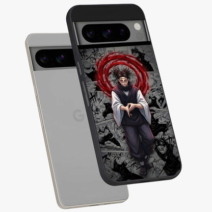 Cursed Ritual Ascension Glass Case displayed in angled mockup highlighting mystical ritual illustration with supernatural aesthetic.