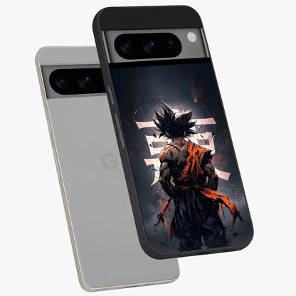 Dark Warrior In Rain Glass Case displayed in angled mockup highlighting dramatic warrior illustration with dark rain aesthetic.