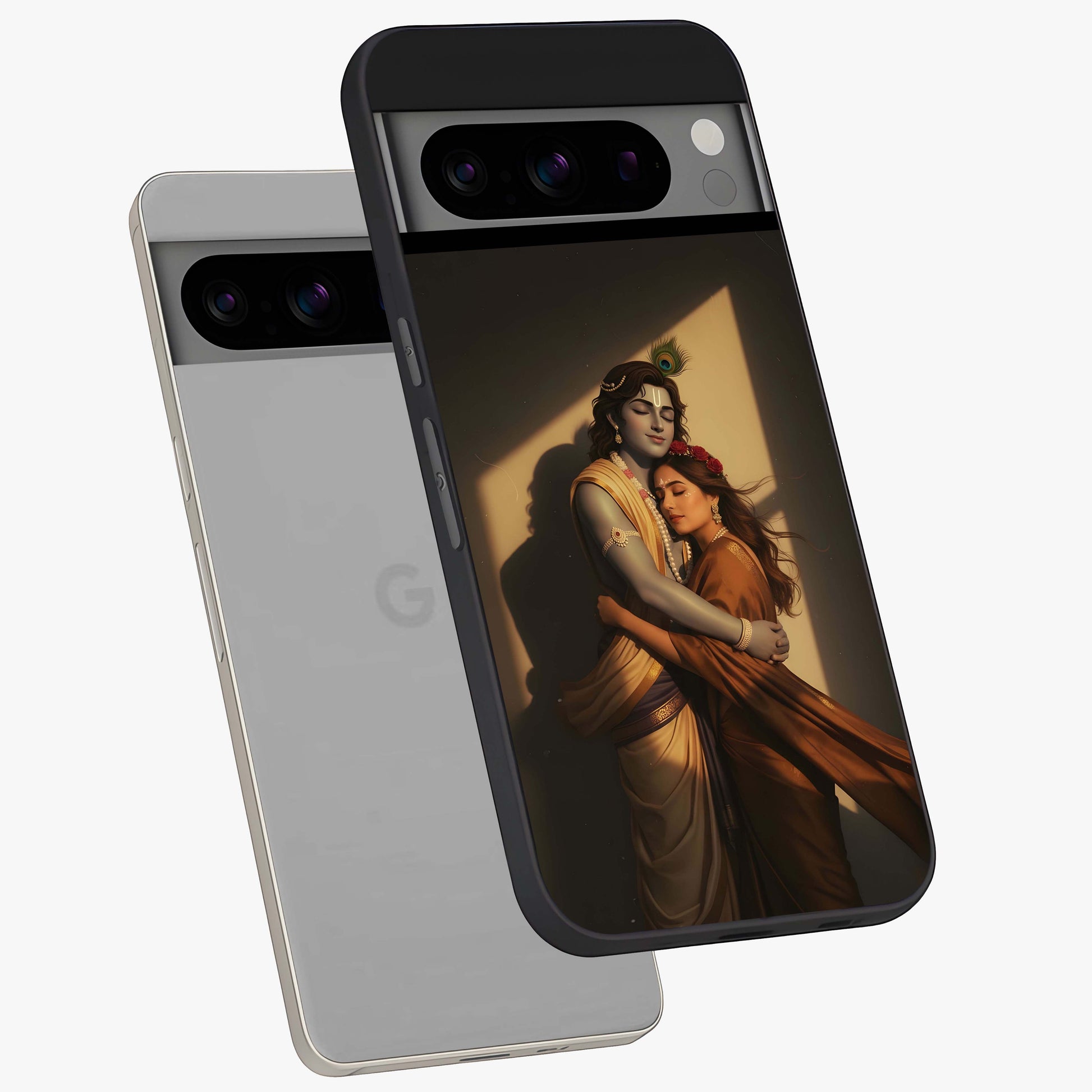 Divine Eternal Love Glass Case displayed in angled mockup highlighting elegant divine inspired design with peaceful aesthetic.