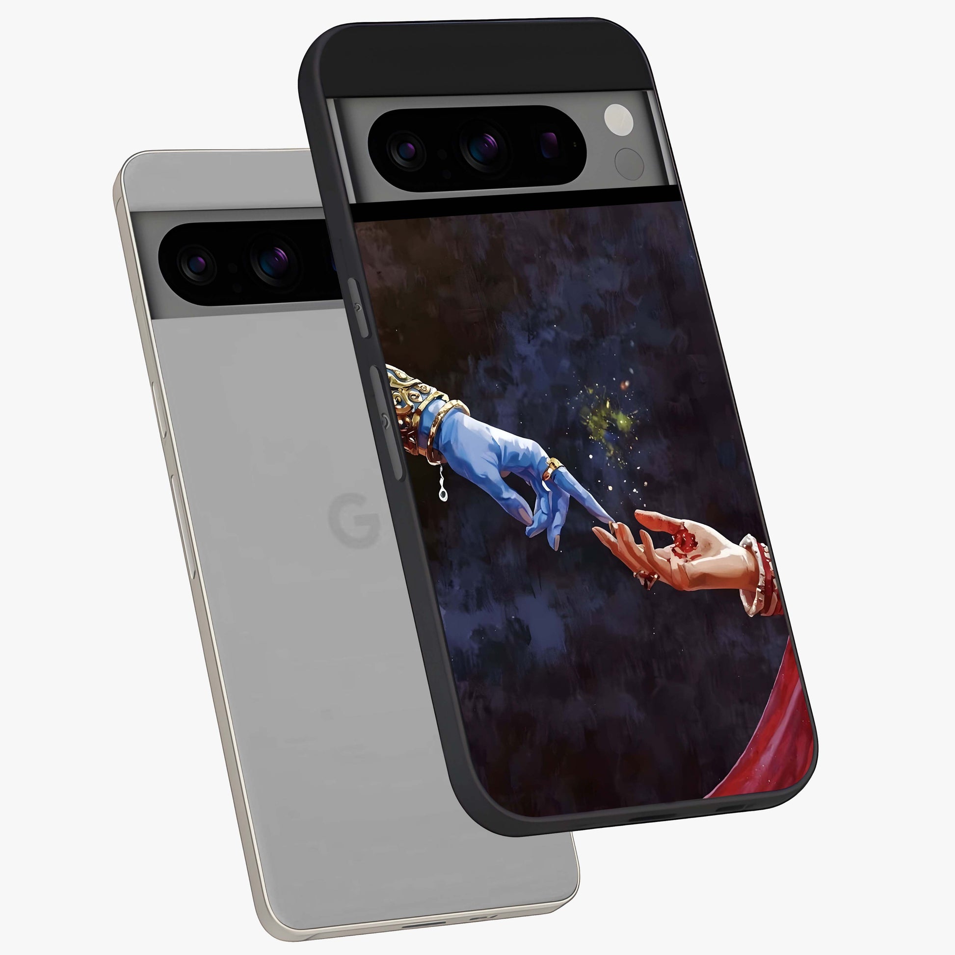 Divine Touch Eternal Glass Case displayed in angled mockup highlighting elegant divine inspired design with calm aesthetic style.