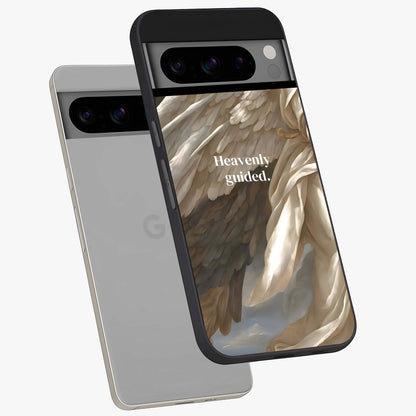 Divine Winged Grace Glass Case displayed in angled mockup highlighting graceful wing design with divine aesthetic style.