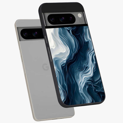 Ethereal Paper Marble Glass Case displayed in angled mockup highlighting elegant marble pattern with modern aesthetic style.