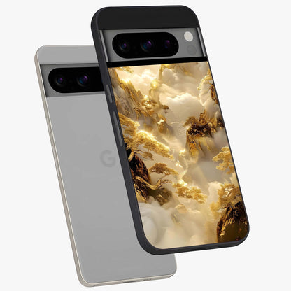 Gates Of Illumination Glass Case displayed in angled mockup highlighting radiant portal inspired design with fantasy aesthetic.