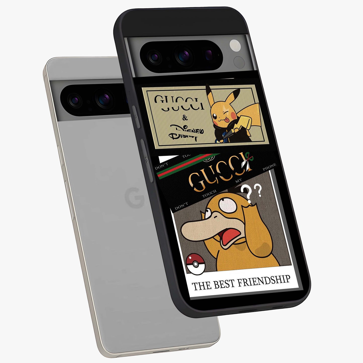 Gucci Play Mashup Glass Case displayed in angled mockup highlighting stylish fashion mashup design with bold aesthetic.