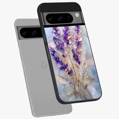 Lavender Dream Glow Glass Case displayed in angled mockup highlighting dreamy purple glow design with soft artistic style.