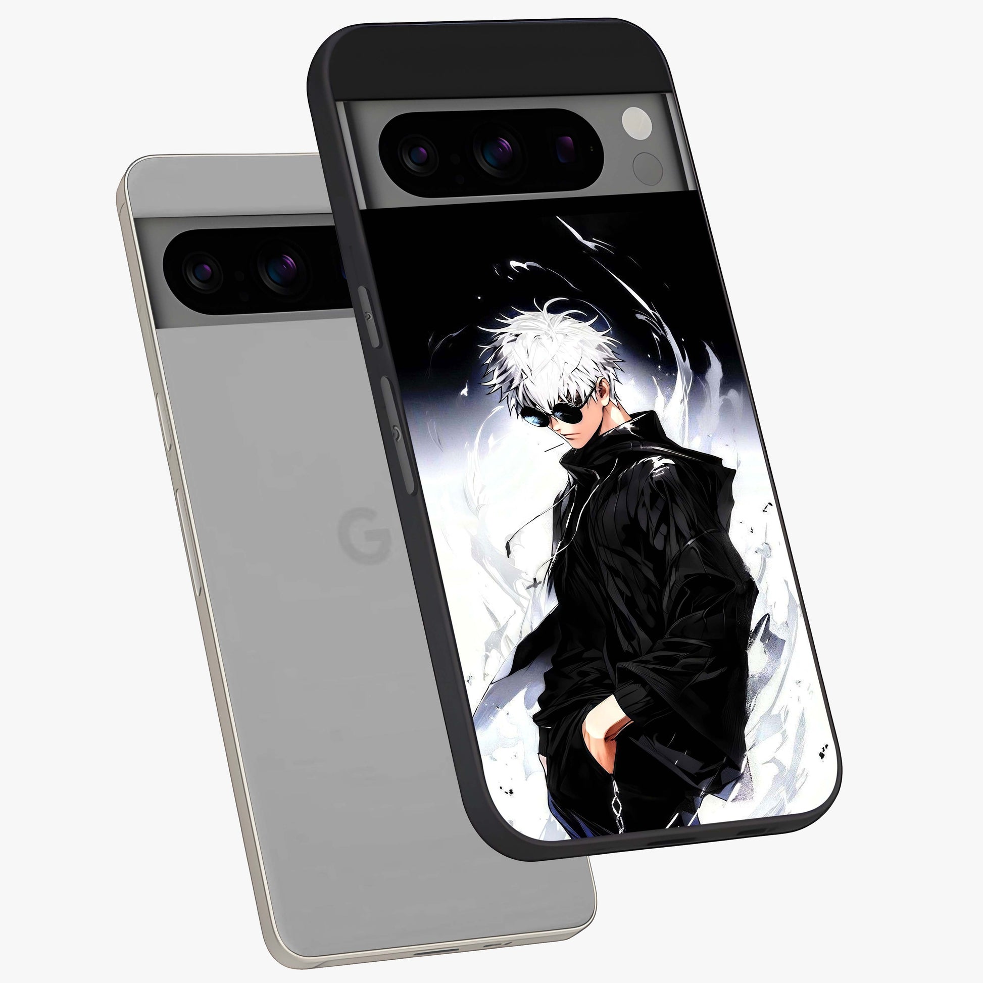 Limitless Shadow King Glass Case displayed in angled mockup highlighting dramatic dark hero design with intense aesthetic.