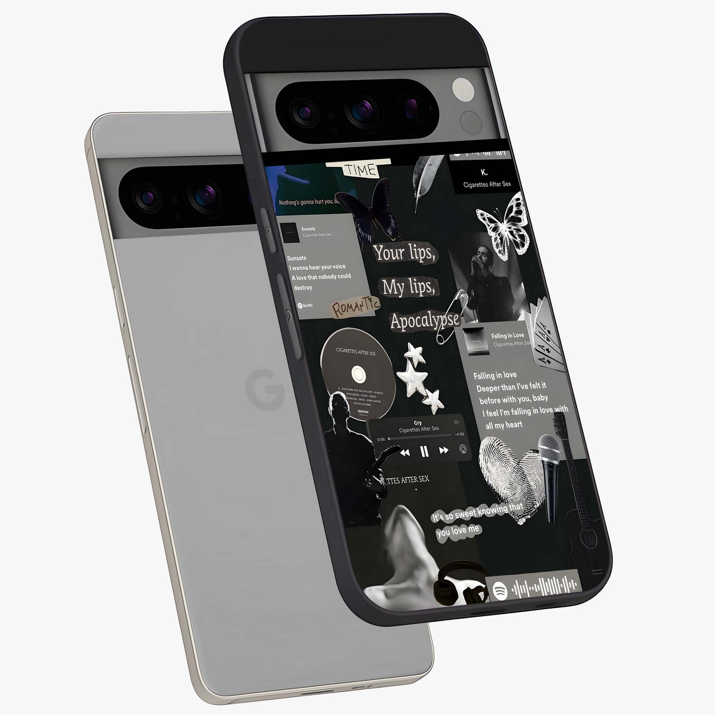 Midnight Love Echo Glass Case displayed in angled mockup highlighting elegant love inspired design with deep aesthetic style.