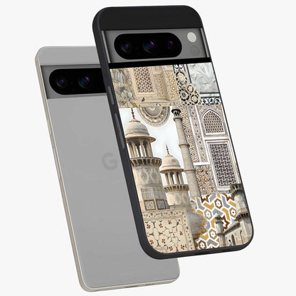 Mughal Marble Legacy Glass Case displayed in angled mockup highlighting elegant heritage marble artwork with royal aesthetic.