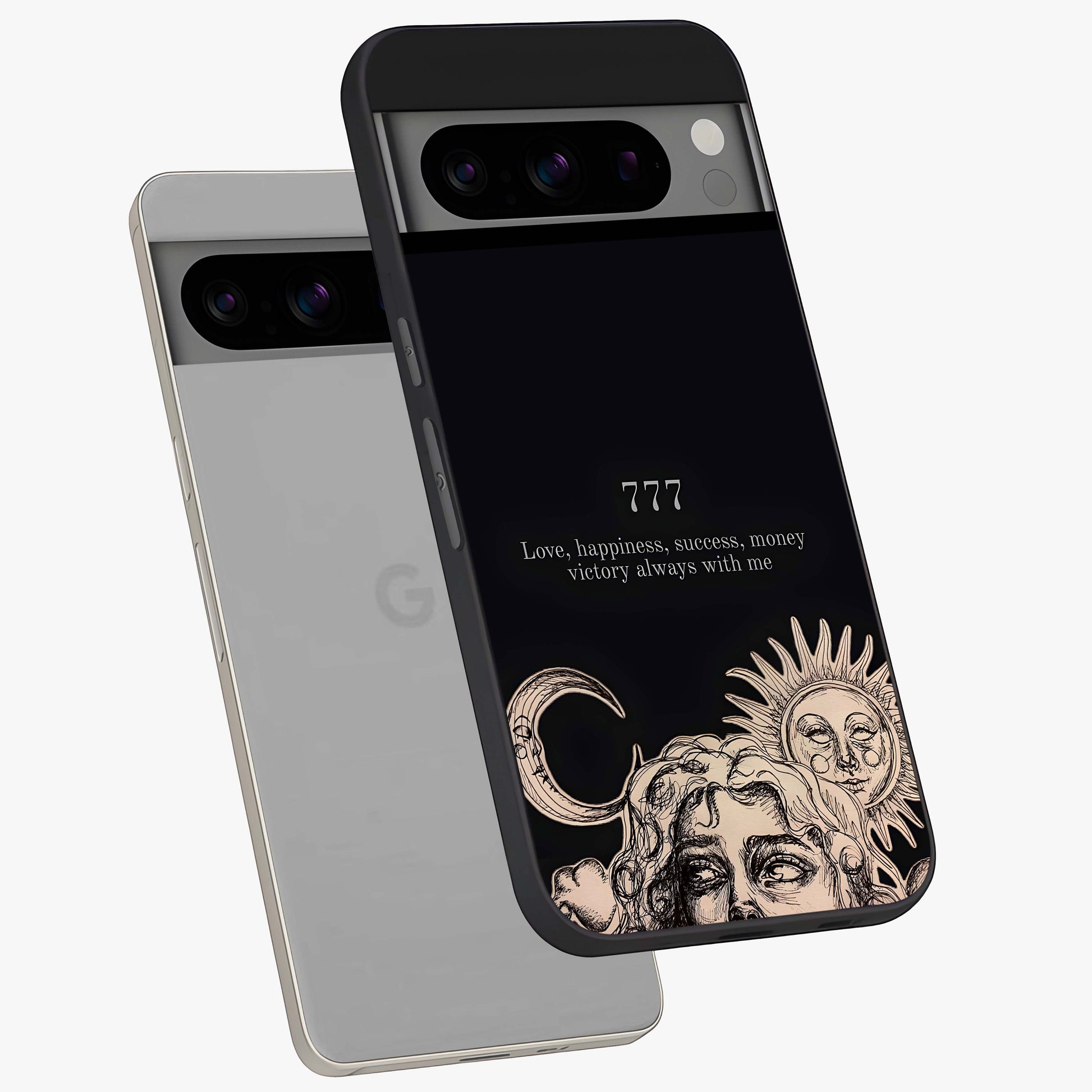 Mystic Victory Aura Glass Case displayed in angled mockup highlighting energetic aura design with bold mystical aesthetic.