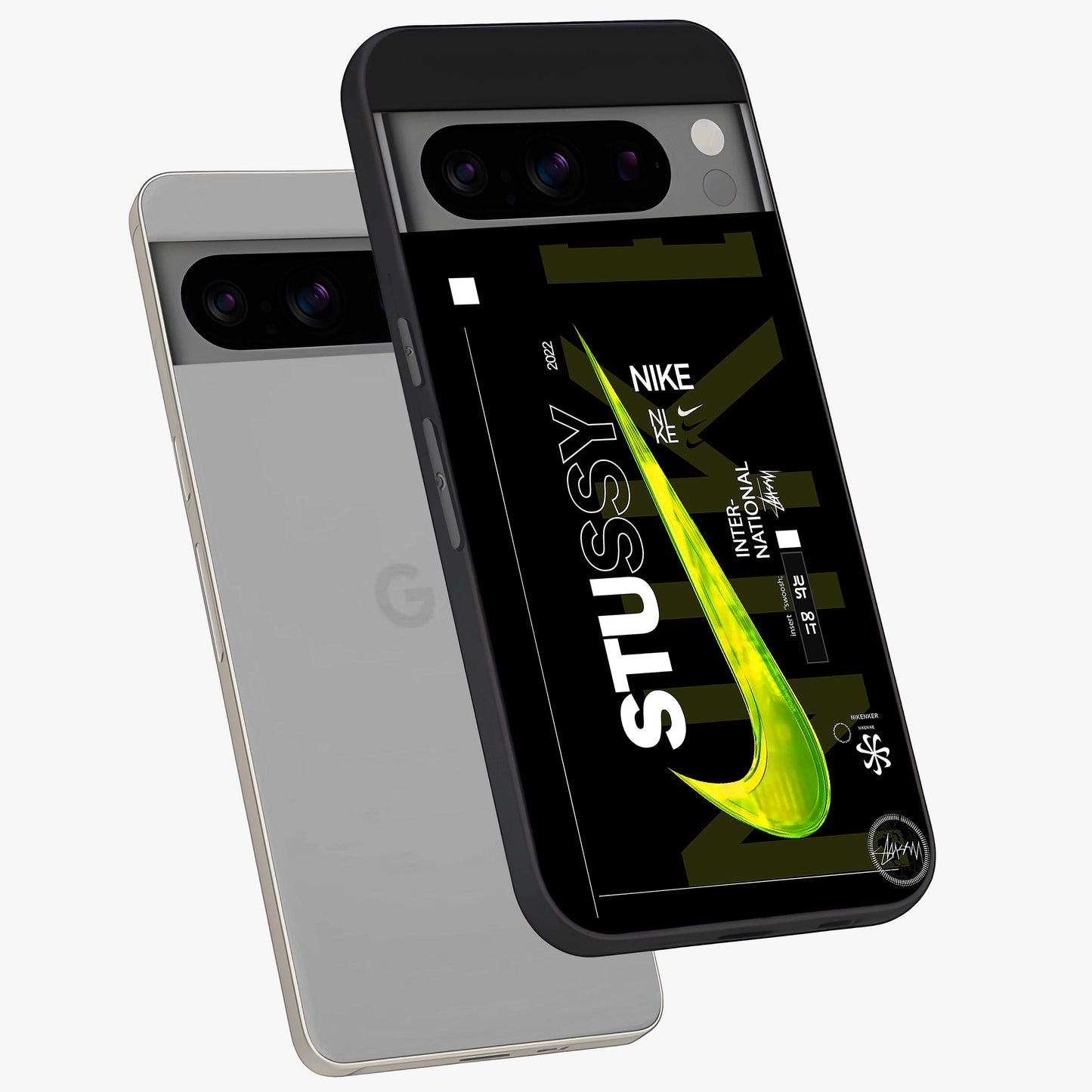 Neon Street Edition Glass Case displayed in angled mockup highlighting vibrant urban design with bold street aesthetic.
