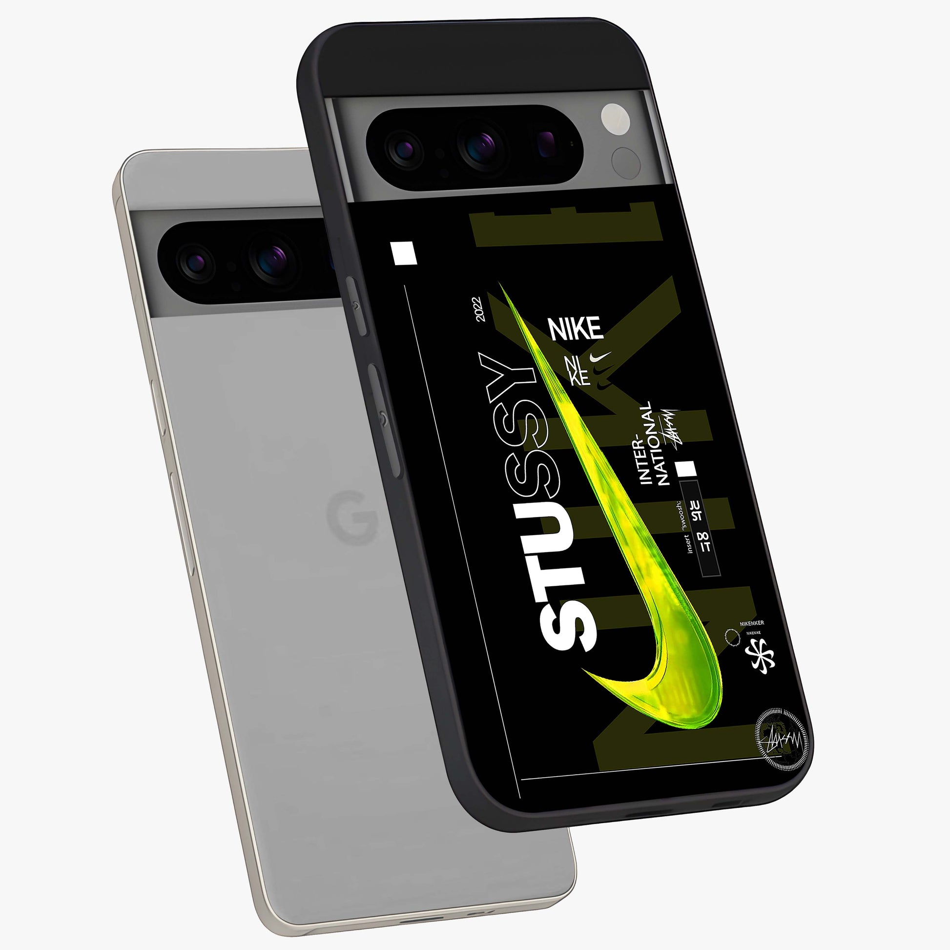 Neon Street Edition Glass Case displayed in angled mockup highlighting vibrant urban design with bold street aesthetic.