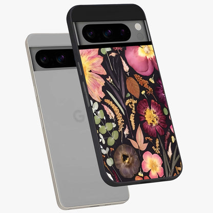 Petal Dream Tapestry Glass Case displayed in angled mockup highlighting decorative petal pattern with elegant botanical aesthetic.